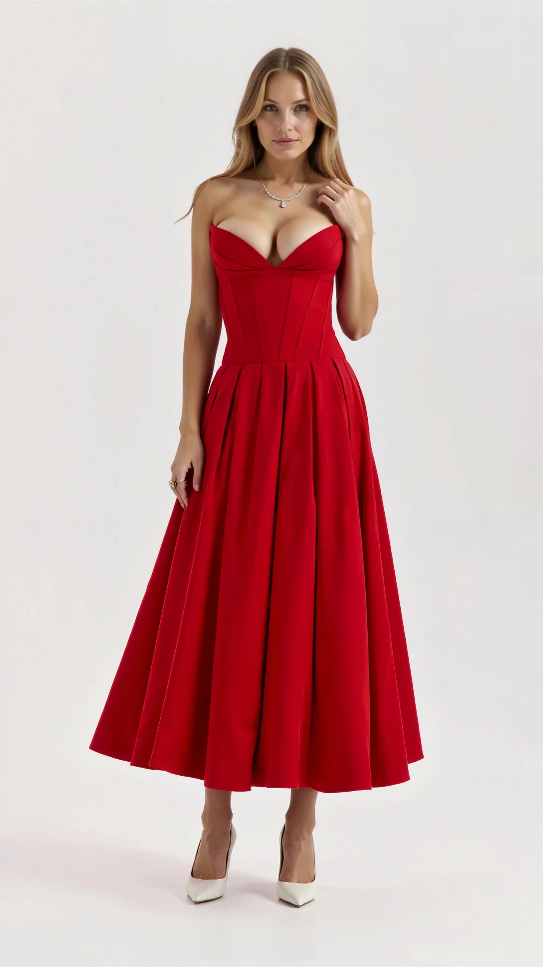Celestia Strapless Midi Dress - Nextleian