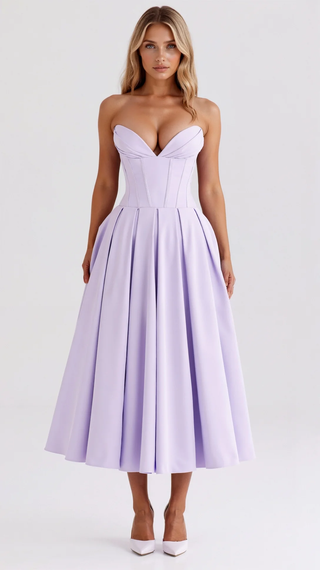 Celestia Strapless Midi Dress - Nextleian