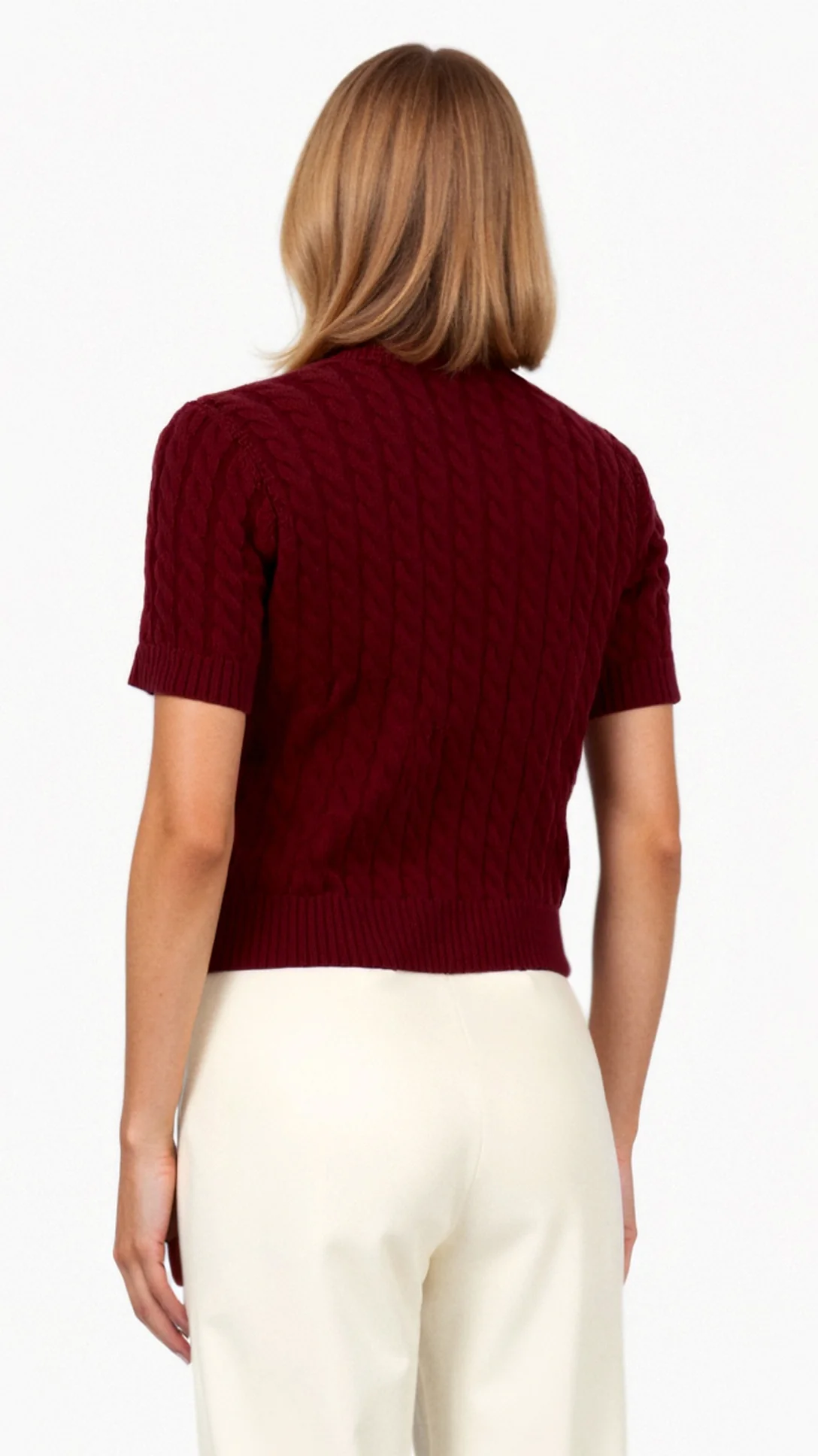 Faith Cropped Knitted Cardigan - Nextleian