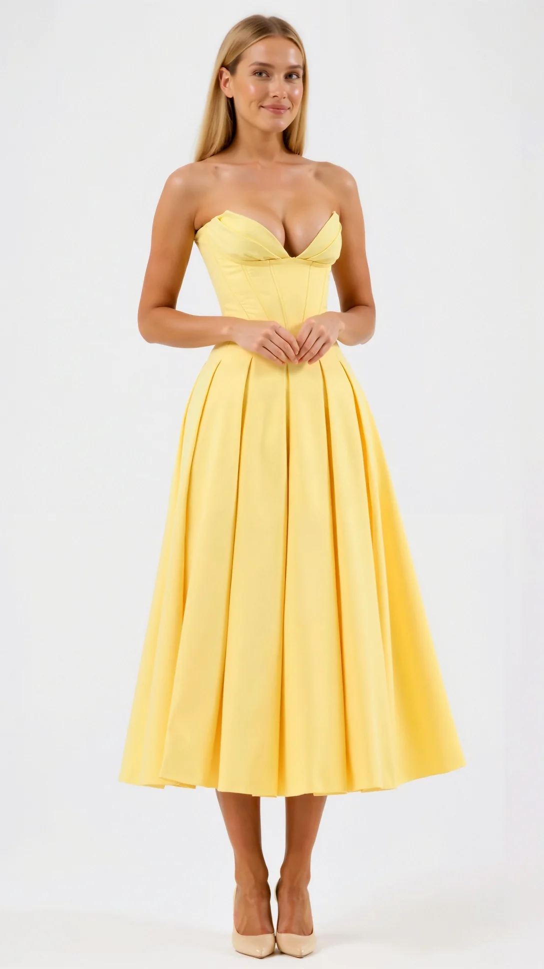 Celestia Strapless Midi Dress - Nextleian